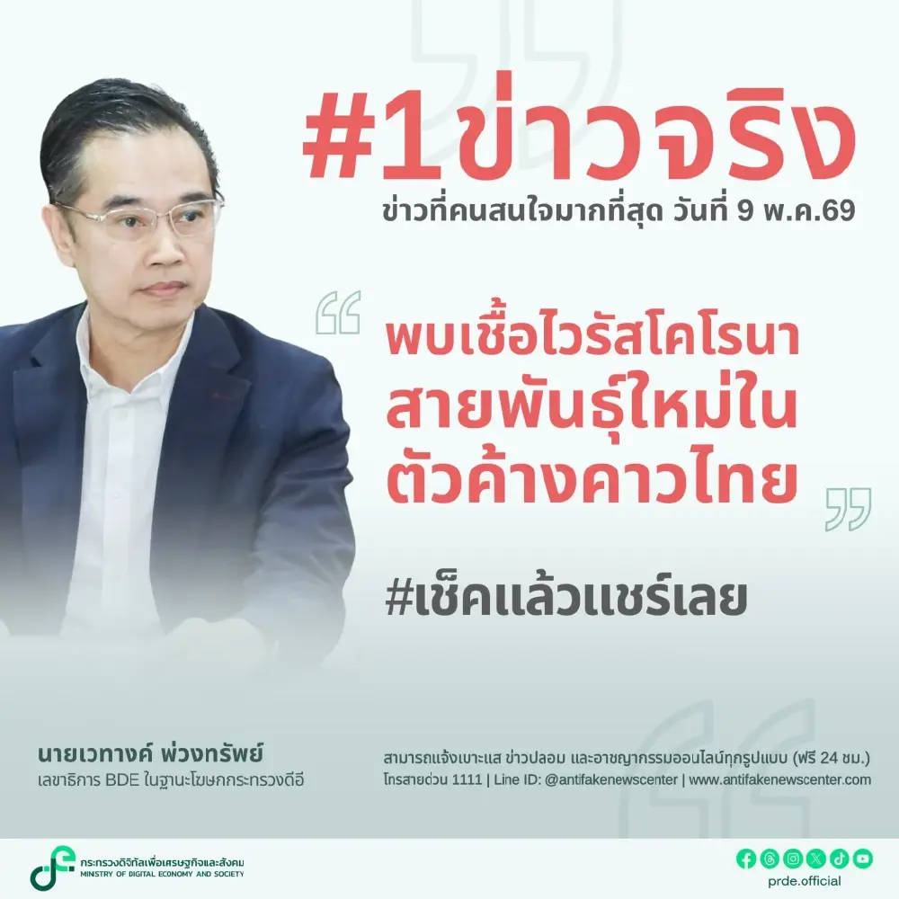 ยืนยันข่าวจริง พบเชื้อไวรัสโคโรนาสายพันธุ์ใหม่ในตัวค้างคาวไทย