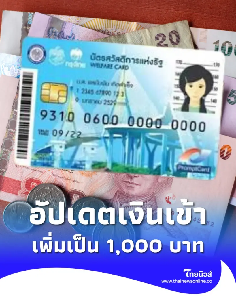 บัตรสวัสดิการแห่งรัฐ มิ.ย. 69 อัปเดตเงินเข้าเพิ่มเป็น 1,000 บาท จ่ายค่าอะไรบ้าง