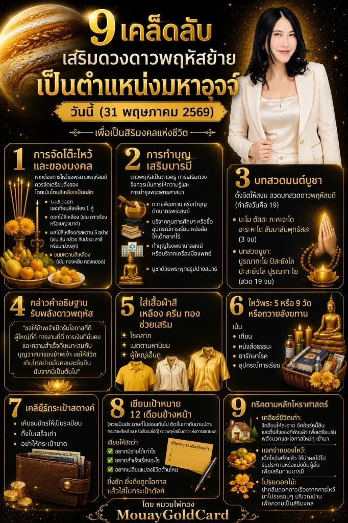 วันนี้ดาวใหญ่ย้ายในรอบ 12 ปี ไหว้รับดาวพฤหัสบดีคืนนี้เปิดดวงมงคลรับปีทอง