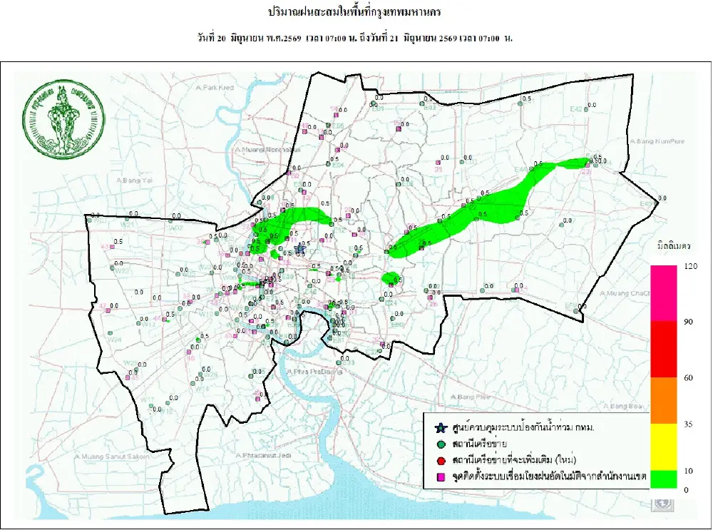 กทม. เตรียมรับมือฝนวันนี้ 60% ของพื้นที่ เสี่ยงท่วมฉับพลัน