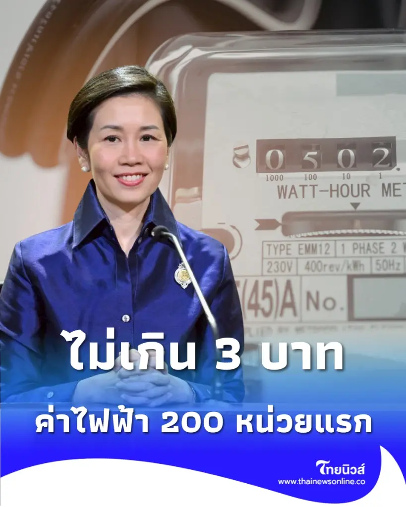 ดีเดย์ มิ.ย. 69 รัฐอุ้มค่าไฟบ้าน 3 บาท ช่วยคนตัวเล็ก 20 ล้านหลัง