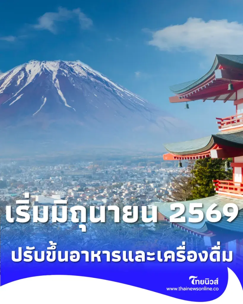 ญี่ปุ่นปรับขึ้นราคาสินค้า อาหารและเครื่องดื่ม กว่า 1,000 รายการ เริ่มมิถุนายน 2569