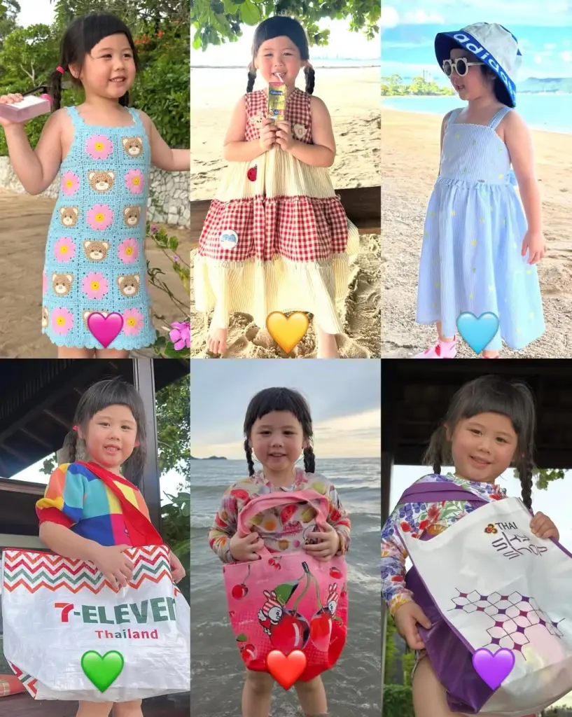 เอ็นดูไม่ไหว น้องเกลซุปตาร์จิ๋ว    ขนเสื้อผ้าถล่มพัทยาเกือบ 10 ชุด