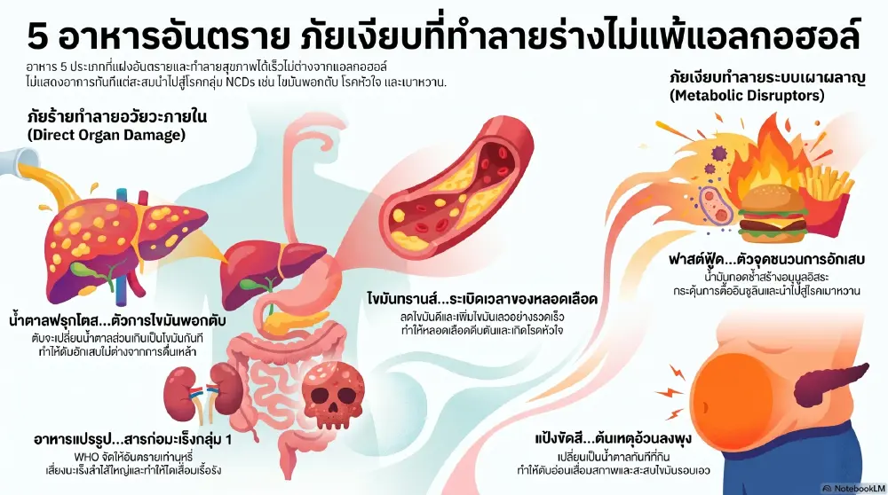 5 อาหารอันตราย กินทุกวันทำลายสุขภาพพังไวไม่แพ้เหล้า!
