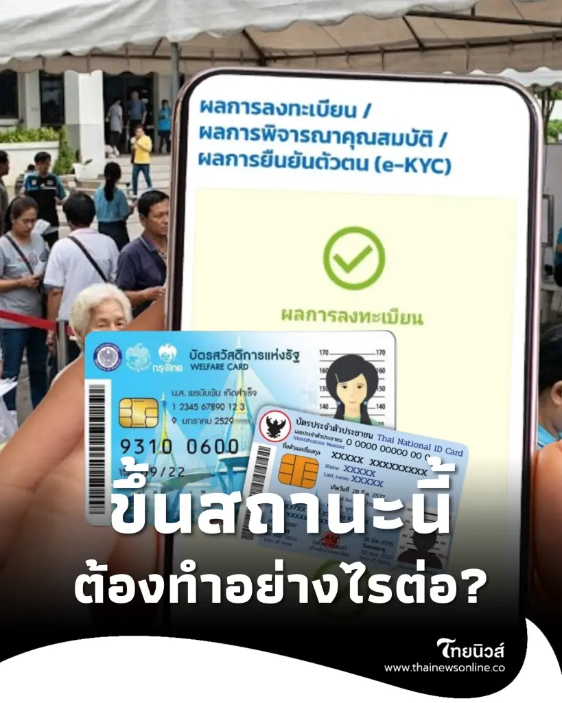 บัตรสวัสดิการแห่งรัฐ ตรวจสอบสถานะขึ้นยืนยันตัวตนสำเร็จ ทำอย่างไรต่อ