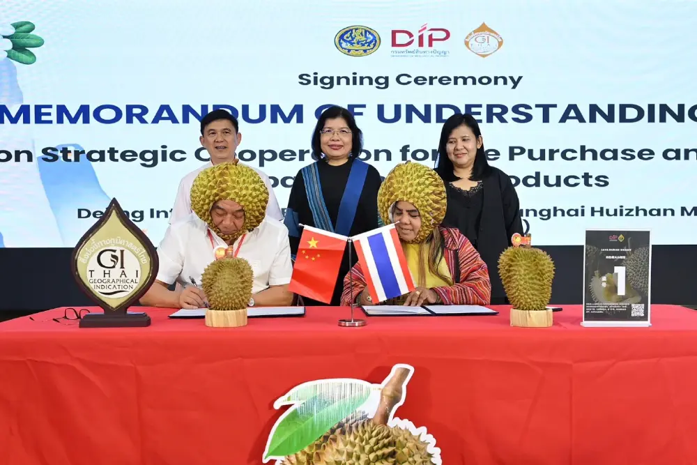 กรมทรัพย์สินทางปัญญา นำสินค้า GI ไทย บุกเซี่ยงไฮ้ จับคู่ธุรกิจกับผู้นำเข้าจีน ขยายตลาดผลไม้ GI