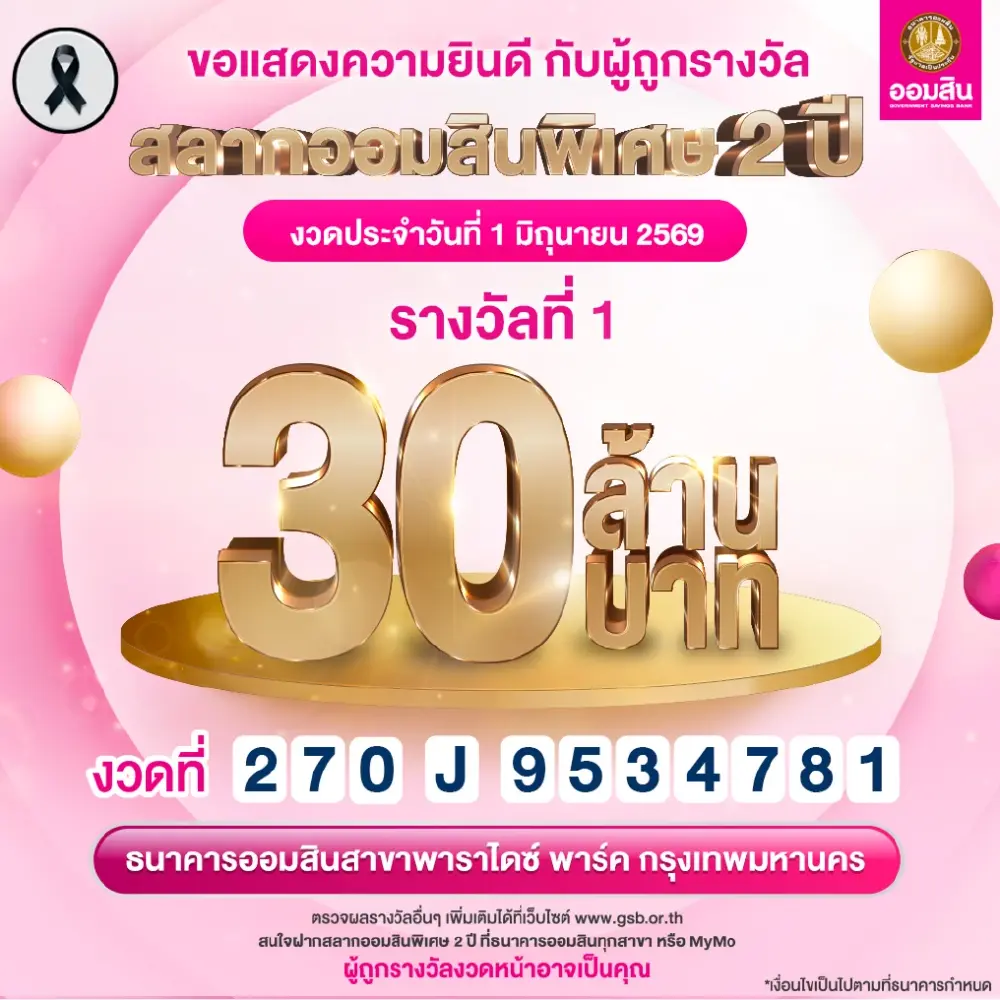 เฮลั่น ยินดีเศรษฐีใหม่ ถูกสลากออมสินรางวัลที่ 1 แตก 30 ล้าน