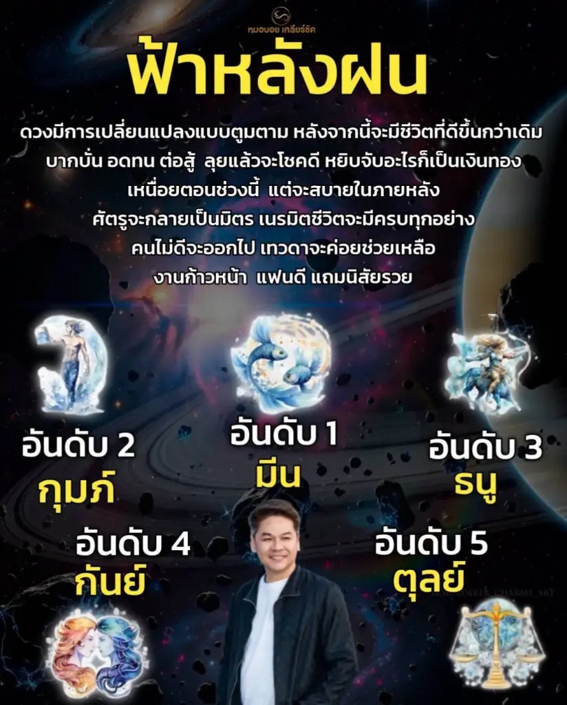 5 ราศี โหรดังเคาะ ชะตาเปลี่ยน ดวงฟ้าหลังฝน เงินปัง งานก้าวหน้า