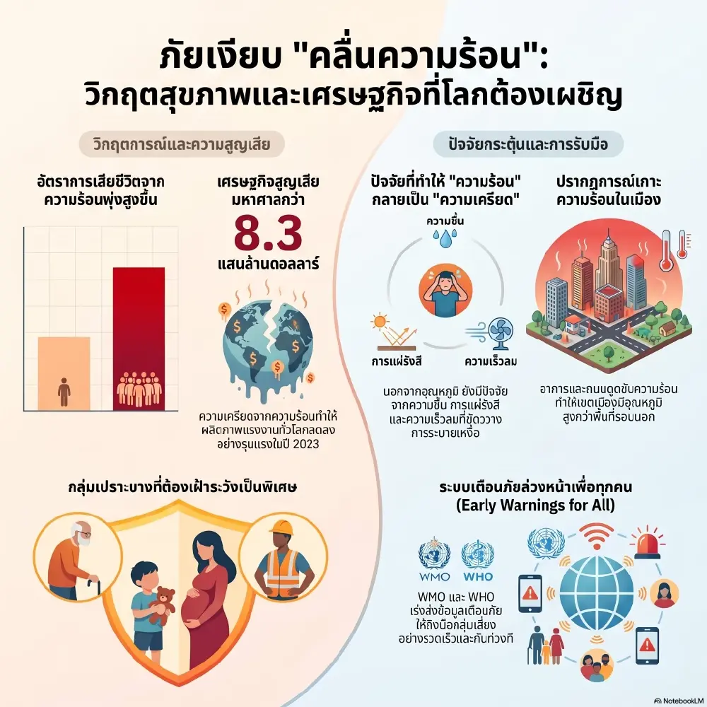 WMO เตือนภัยความร้อนสุดขั้ว ทำอัตราเสียชีวิตทั่วโลกพุ่ง 60%