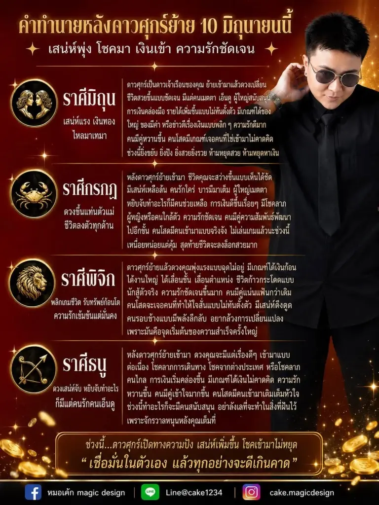 4 ราศี ดาวศุกร์ย้ายพลิกชีวิต รับทรัพย์ โชคเข้ามาไม่หยุด