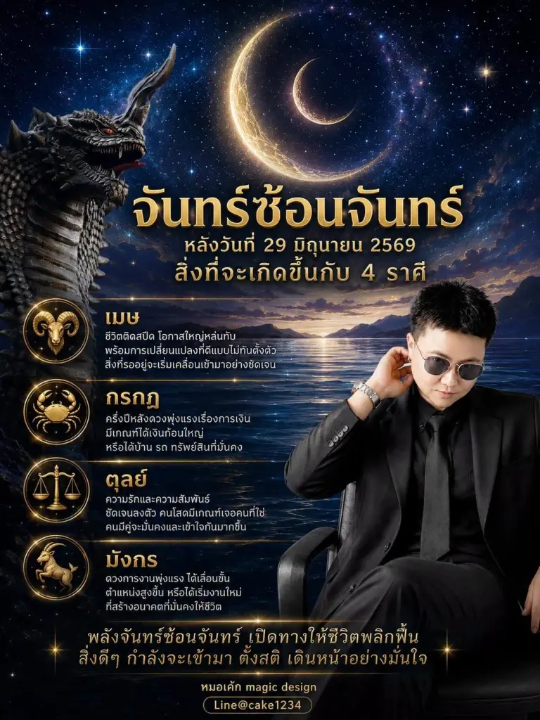 4 ราศี พลังจันทร์ซ้อนจันทร์ เปิดทางพลิกฟื้น หลัง 29 มิ.ย. รวยปังดังสุด