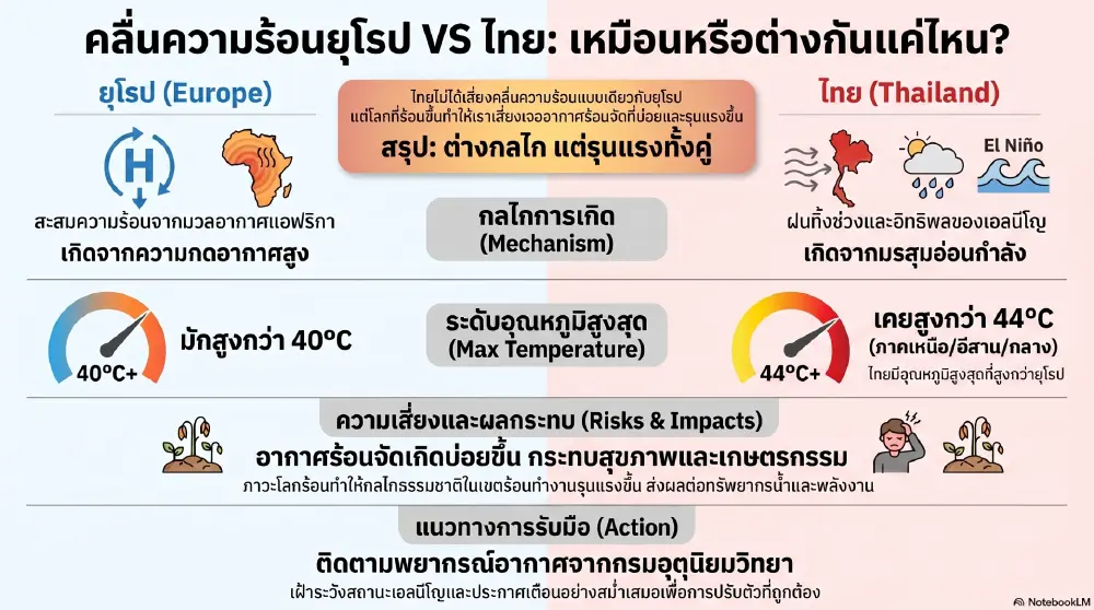 อุตุฯ ชี้กลไกอากาศร้อนจัดของไทยต่างจากยุโรป เตือนรับมืออุณหภูมิโลกพุ่ง