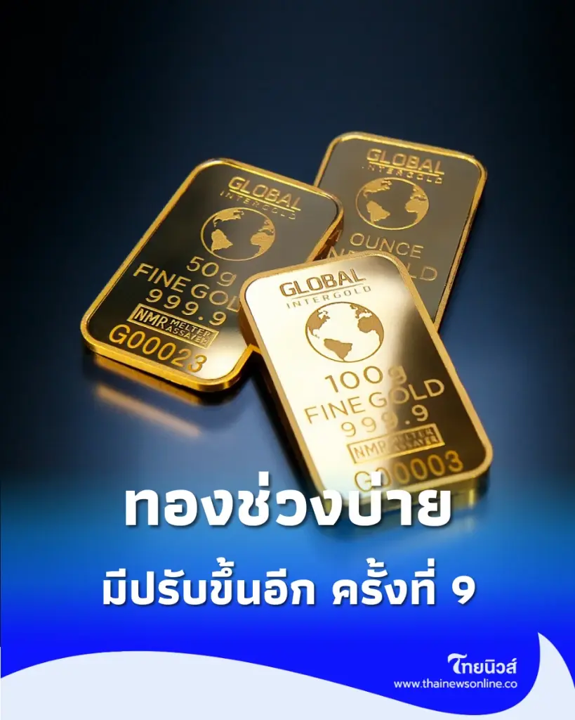 อัปเดตราคาทองช่วงบ่าย 1 ก.ค. 2569 ราคาทองปรับขึ้นอีก ครั้งที่ 9