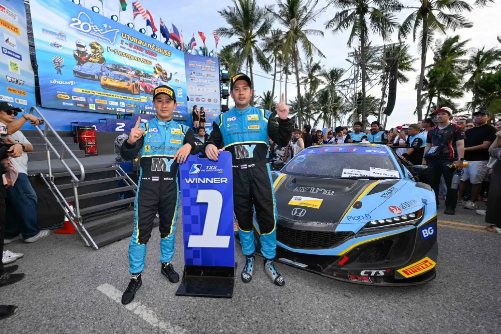 "ต๊อด ปิติ" ซิ่ง Honda NSX  GT3 แซงท้ายเกม! สิงห์ มอเตอร์สปอร์ตฯ เหมาชัย GT3 ศึกบางแสน