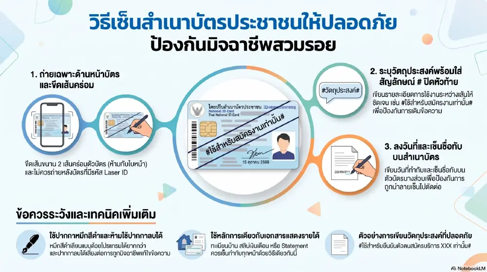 เตือนด่วน! 7 วิธีเซ็นสำเนาบัตรประชาชน พลาดข้อนี้เสี่ยงถูกสวมรอย