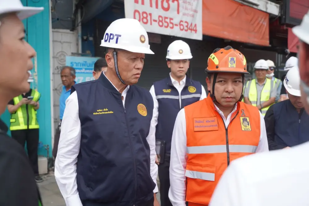 อธิบดีกรมโยธาฯ นำทีมวิศวกรลงพื้นที่วงเวียนใหญ่ เฝ้าระวังการทรุดตัวของโครงสร้างอาคาร