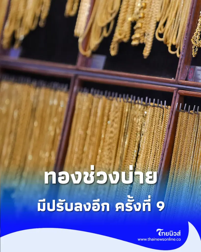อัปเดตราคาทองช่วงบ่าย 16 ก.ค. 2569 ราคาทองมีปรับลงอีก ครั้งที่ 9