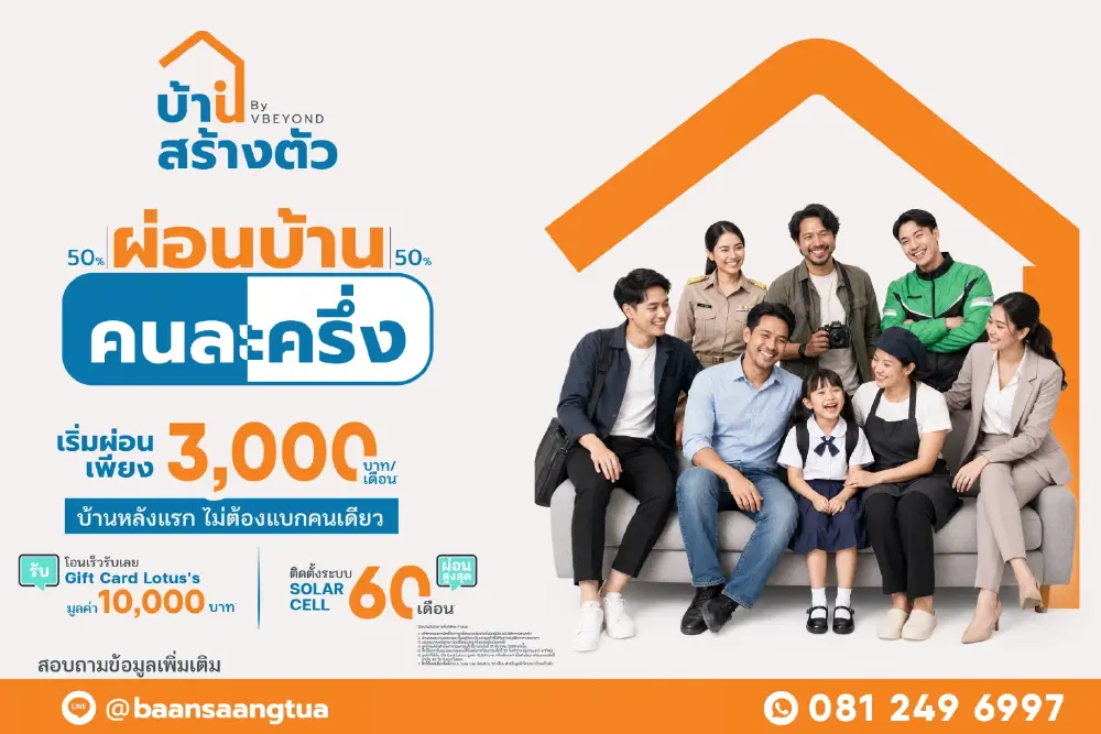 "บ้านสร้างตัว" ชูโมเดล "เลือกทำเลได้ รีโนเวทให้" จัดโปรฯผ่อนบ้านคนละครึ่ง