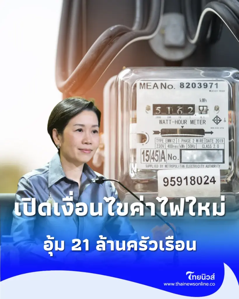 เตรียมเฮทั้งประเทศ เริ่มบิล ก.ย. 69 ค่าไฟอัตราใหม่ หน่วยแรกไม่เกิน 3 บาท