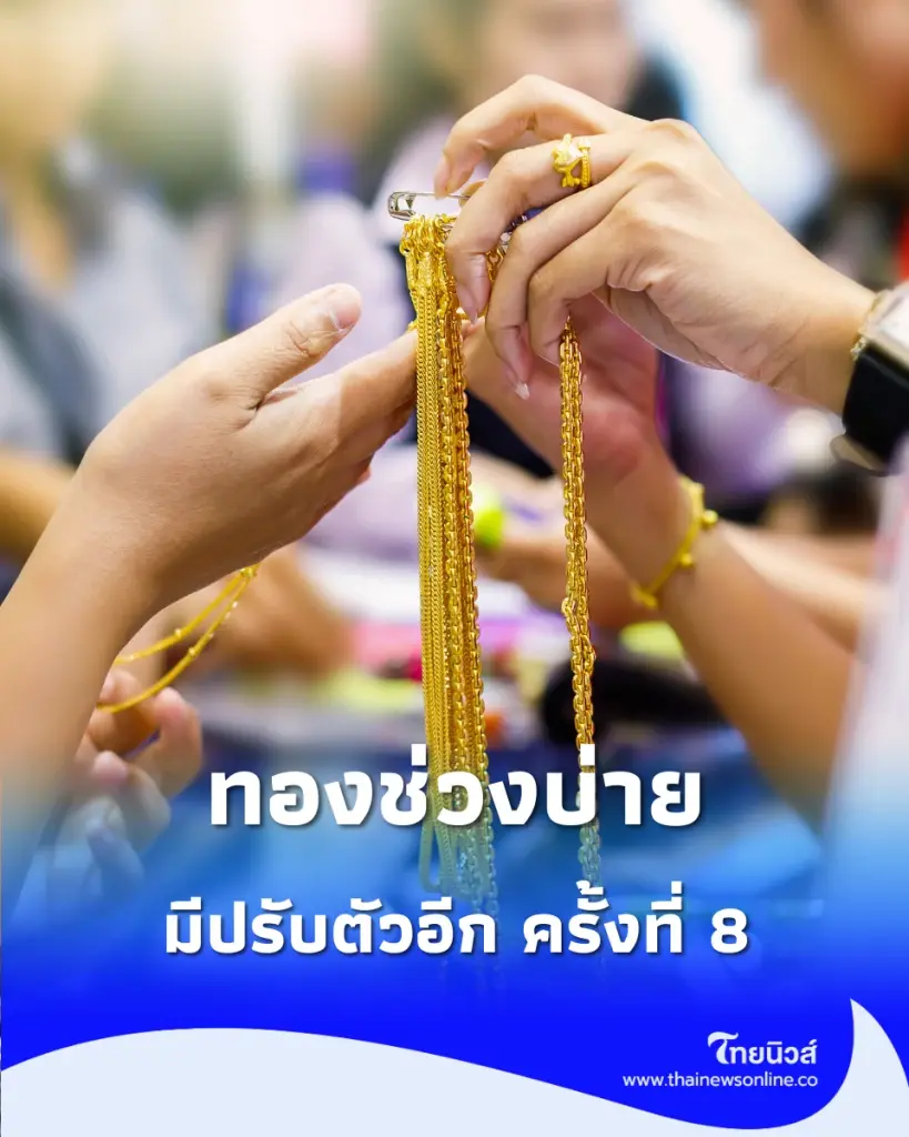 อัปเดตราคาทองช่วงบ่าย 18 ส.ค. 69 ราคาทองมีปรับตัวอีก ครั้งที่ 8