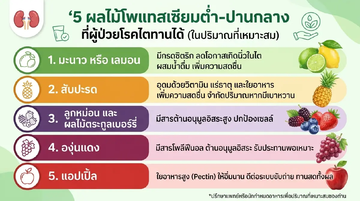 เช็กลิสต์ผลไม้ผู้ป่วยโรคไต  กินอย่างไรให้ปลอดภัย ไม่เสี่ยง 