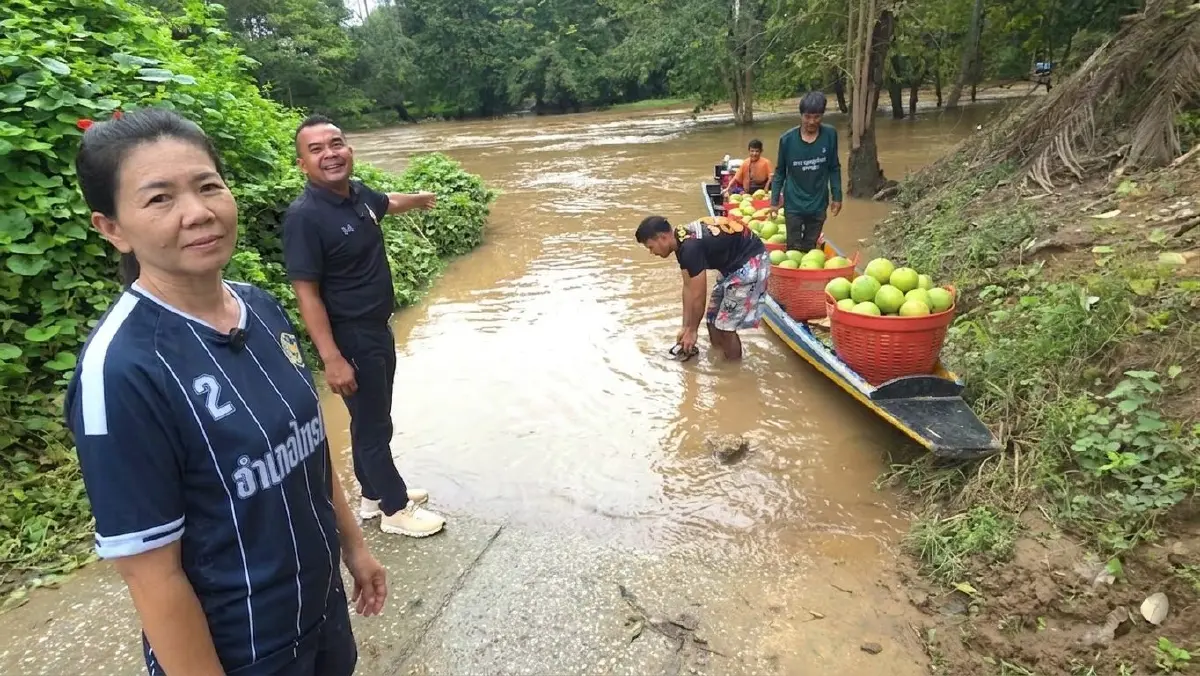 ฝนตกต่อเนื่องทำแม่น้ำแควน้อยปริ่มตลิ่ง ไทรโยคเฝ้าระวังน้ำท่วม 24 ชม. 