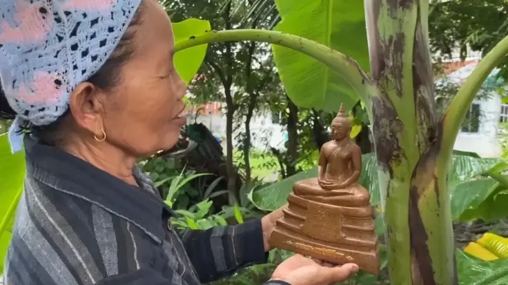 ขนลุกทั้งหมู่บ้าน! ลายพระพุทธรูปโผล่ต้นกล้วย เลขธูปโผล่ตรงเป๊ะ 