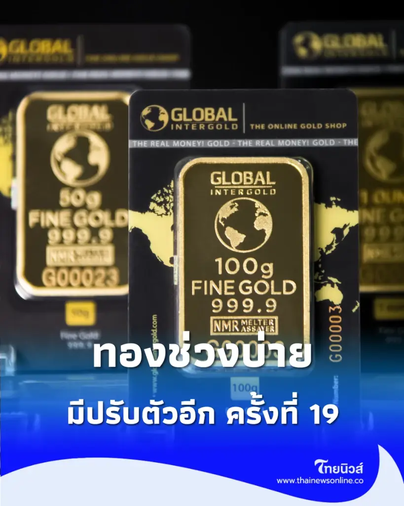 อัปเดตราคาทองช่วงบ่าย 11 ส.ค. 69 ราคาทองมีปรับตัวอีก ครั้งที่ 19