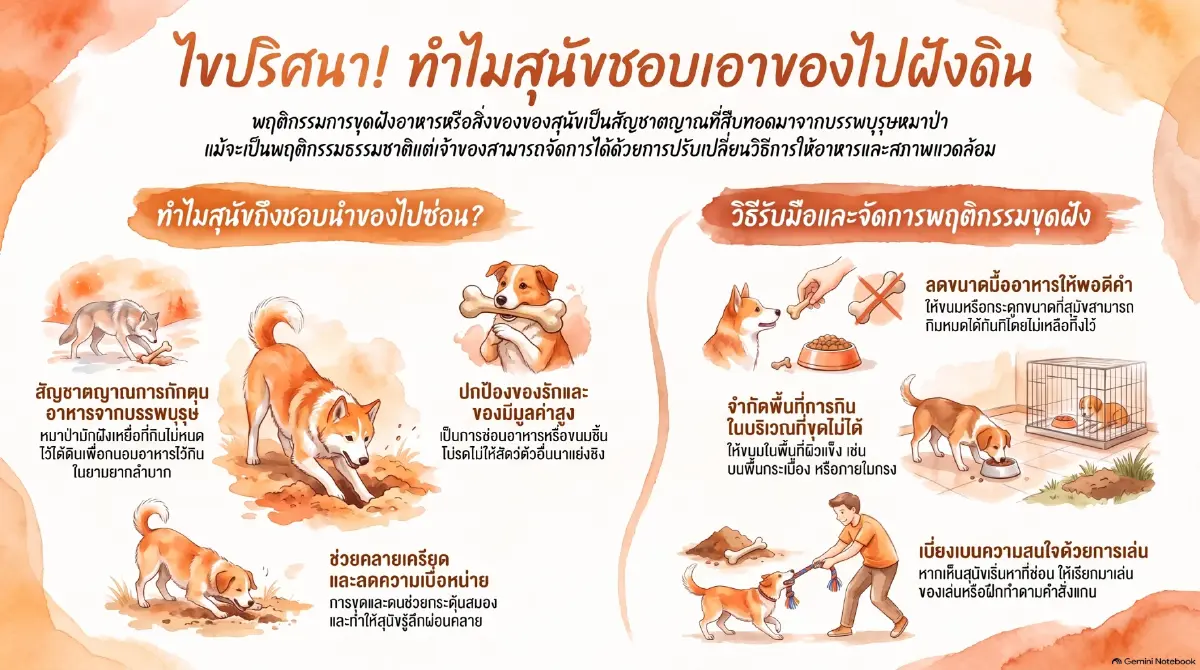 ไขปริศนา! ทำไมสุนัขชอบเอาของไปฝังดิน 