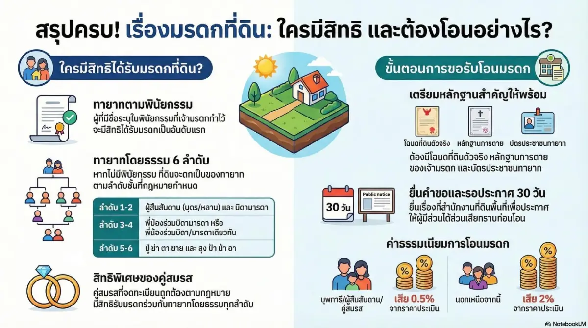 เช็ก 6 ลำดับทายาท ใครมีสิทธิใน “มรดกที่ดิน” ก่อน หากเจ้าของเสียชีวิต