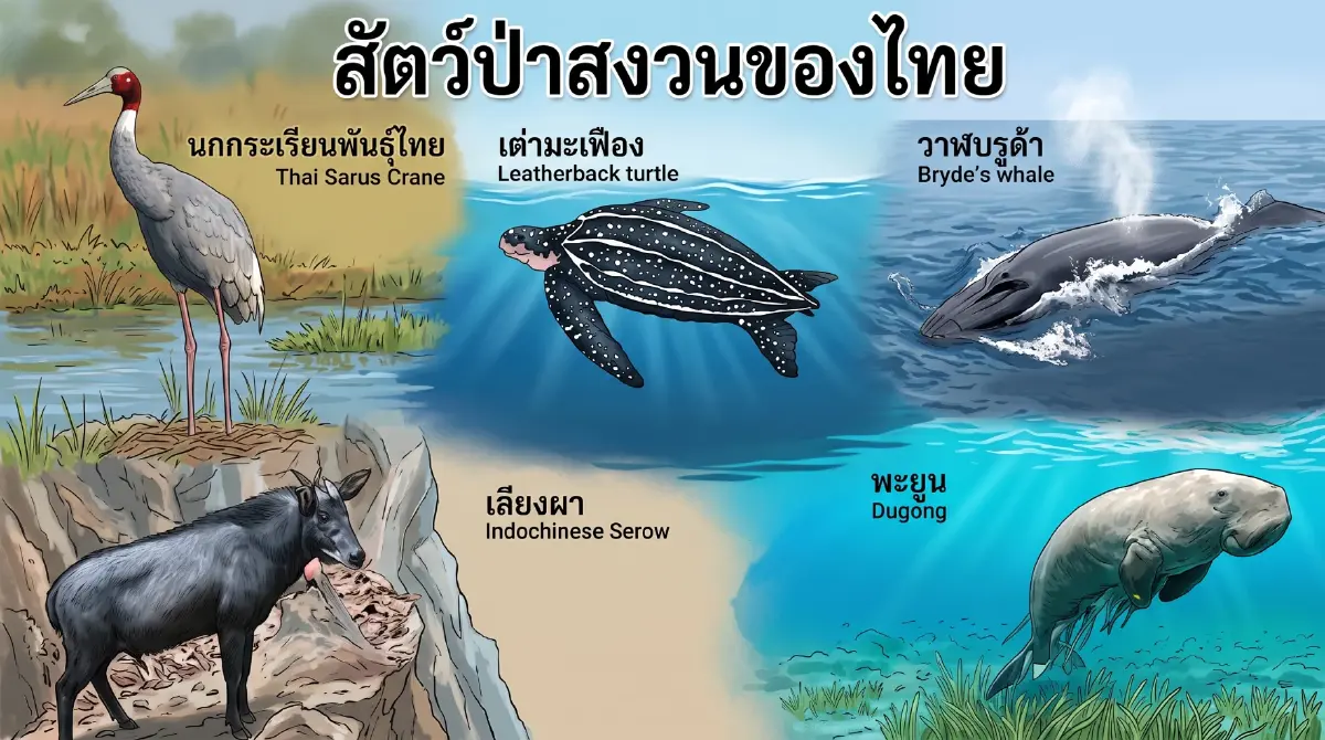 รวม 5 สัตว์ป่าที่เคยใกล้สูญพันธุ์ในระบบนิเวศไทย 