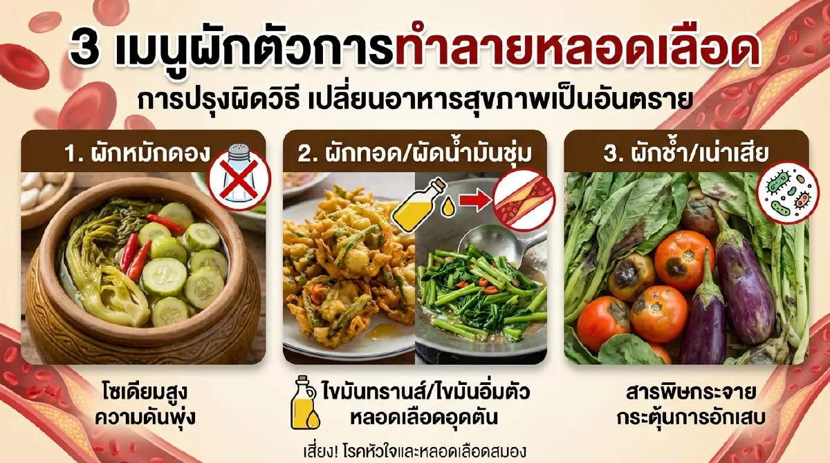 ป่วยสโตรก 7 ครั้งในวัย 44 หมอเตือนกิน "ผัก" 3 ชนิดนี้ทำหลอดเลือดพัง