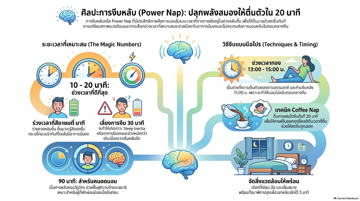 งีบหลับกี่นาทีสมองไบรท์? เทคนิค Power Nap ที่คนทำงานต้องรู้!