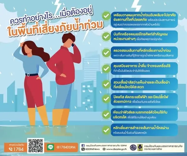 เปิดแนวทางรับมือน้ำท่วมฉับพลัน-น้ำป่าไหลหลาก ข้อแนะนำจาก ปภ. เพื่อความปลอดภัย