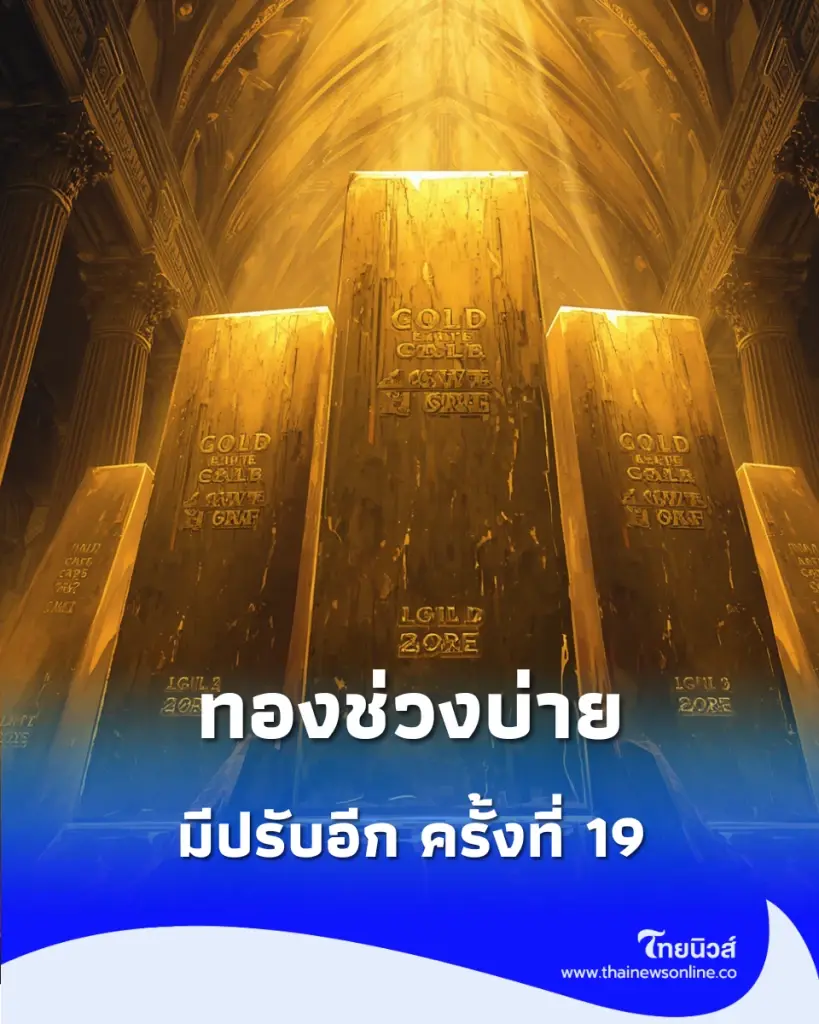 อัปเดตราคาทองช่วงบ่าย 17 ก.ย. 69 ราคาทองมีปรับอีก ครั้งที่ 19