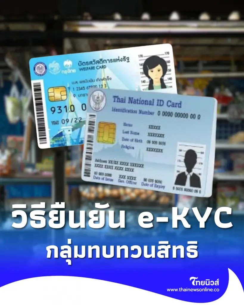 วิธียืนยันตัวตน e-KYC บัตรสวัสดิการแห่งรัฐ 2569 กลุ่มทบทวนสิทธิ 