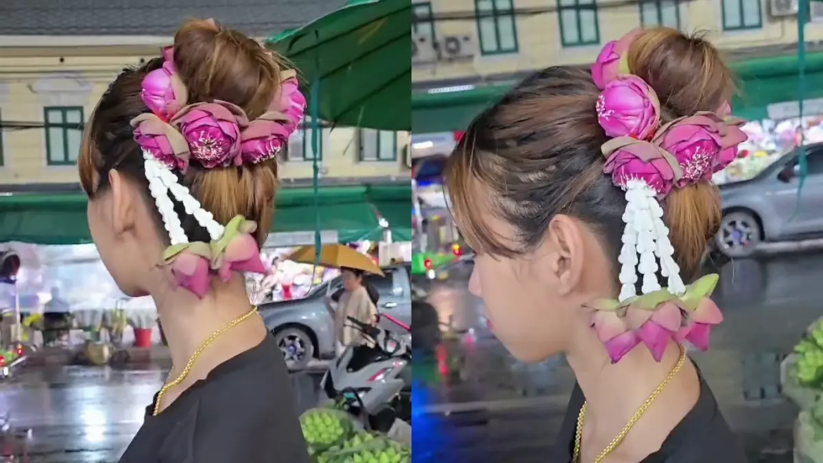 พวงมาลัยเกล้าผม  เทรนด์สุดชิค ซอฟต์พาวเวอร์ใหม่ย่านสะพานพุทธ