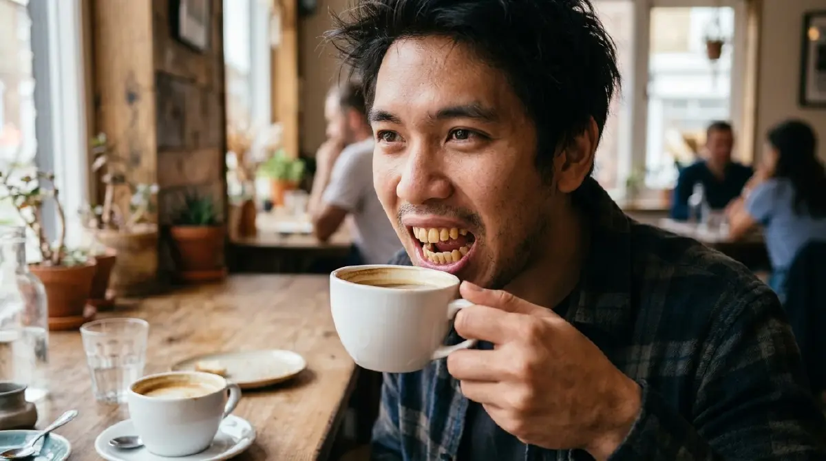 ติดคราบเหลืองได้ไง? สงสัยไหมทำไมดื่มกาแฟแล้วฟันเปลี่ยนสี