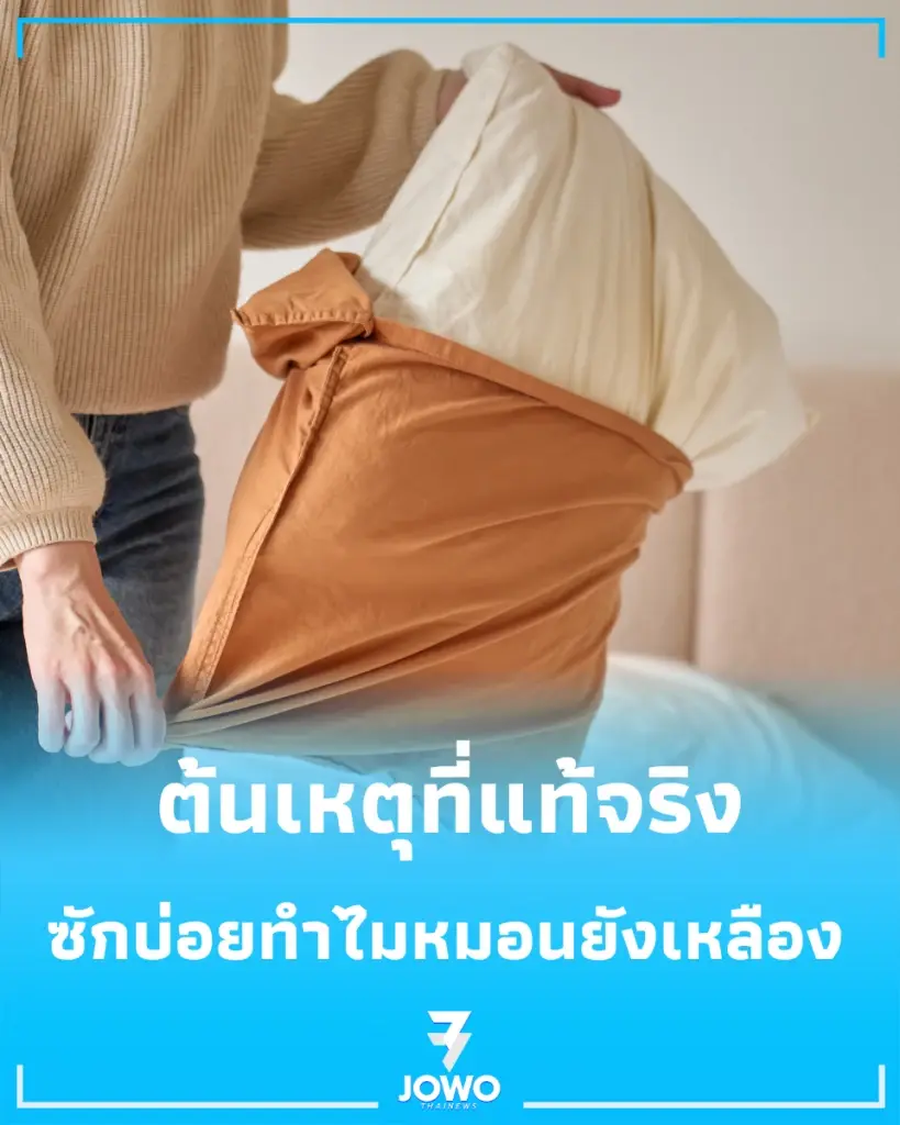 ซักปลอกหมอนทุกอาทิตย์ แต่ทำไม "หมอนยังเหลือง" สาเหตุที่หลายคนมองข้าม