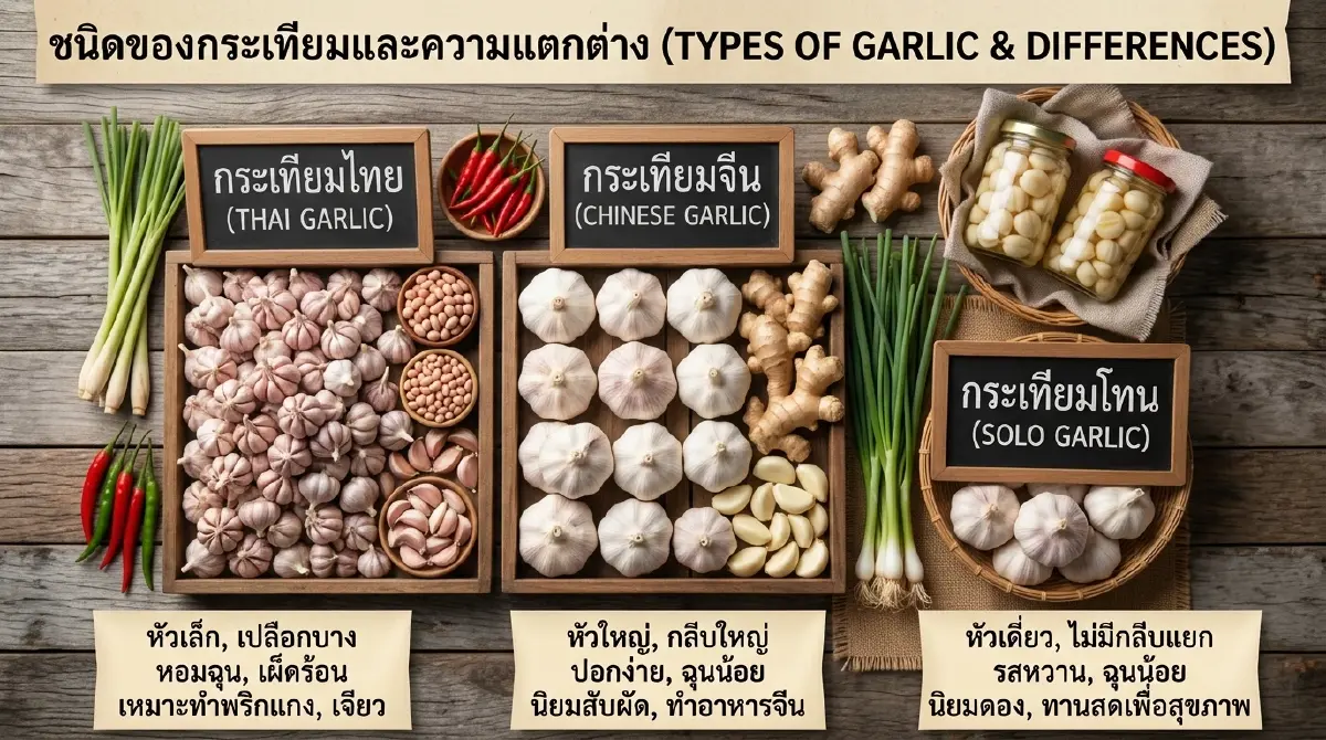 กระเทียมไทย-จีน-โทน ต่างกันยังไง? สรุปวิธีเลือกให้เป๊ะ  