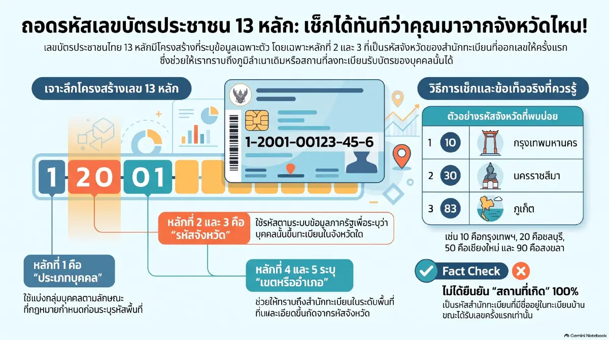 วิธีดูเลขบัตรประชาชน 13 หลัก ตรวจสอบจังหวัดเบื้องต้น