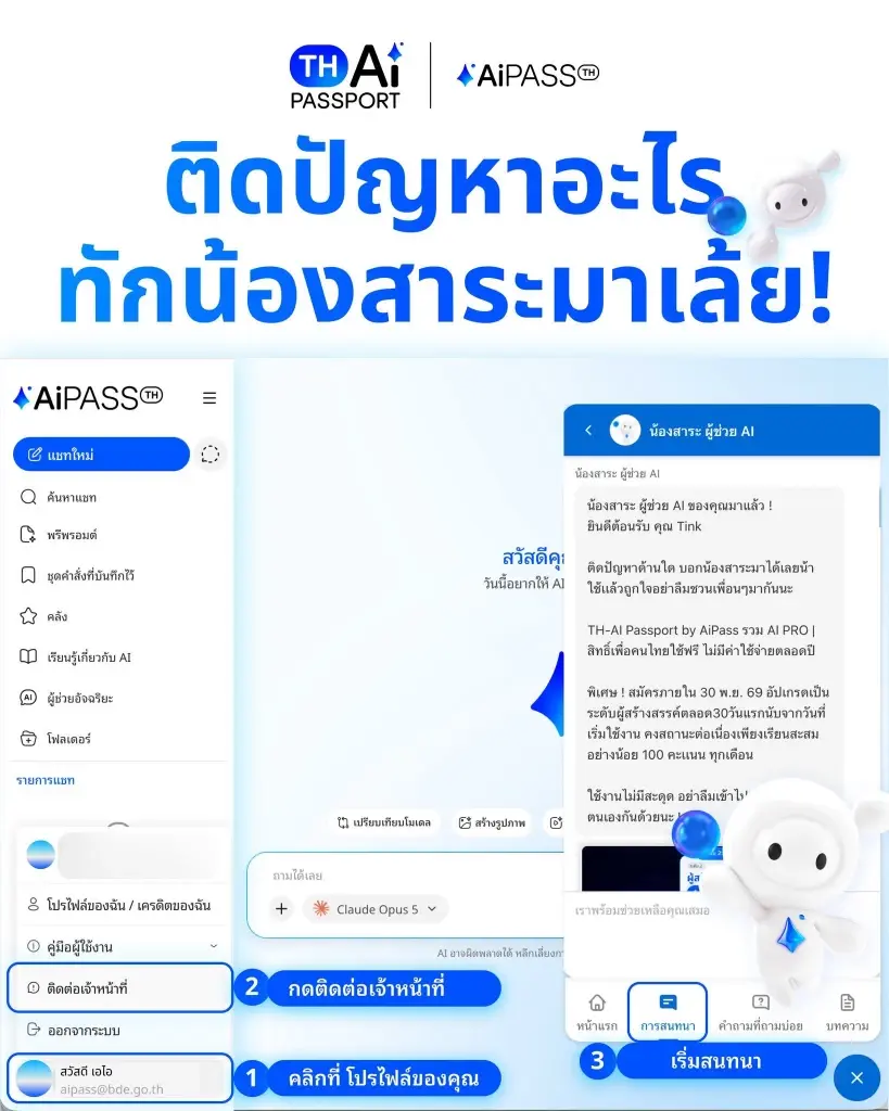 อยากใช้ TH-AI Passport แต่ไม่รู้จะเริ่มยังไง รู้จัก น้องสาระ ผู้ช่วยคู่ใจ