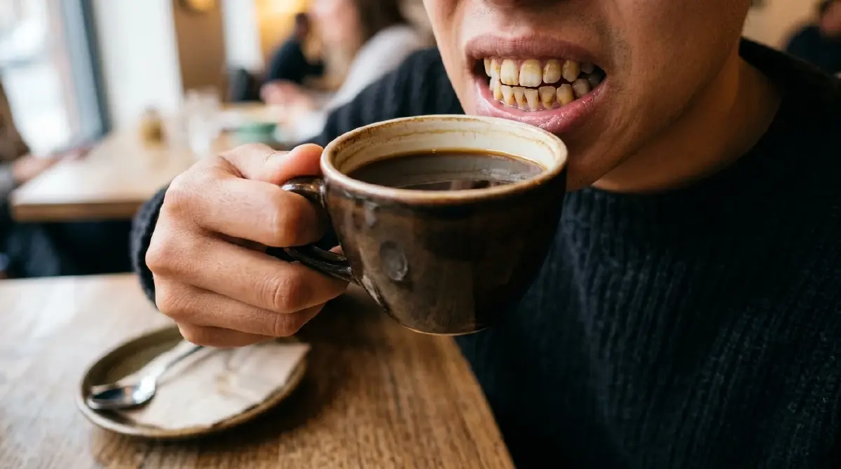 ติดคราบเหลืองได้ไง? สงสัยไหมทำไมดื่มกาแฟแล้วฟันเปลี่ยนสี