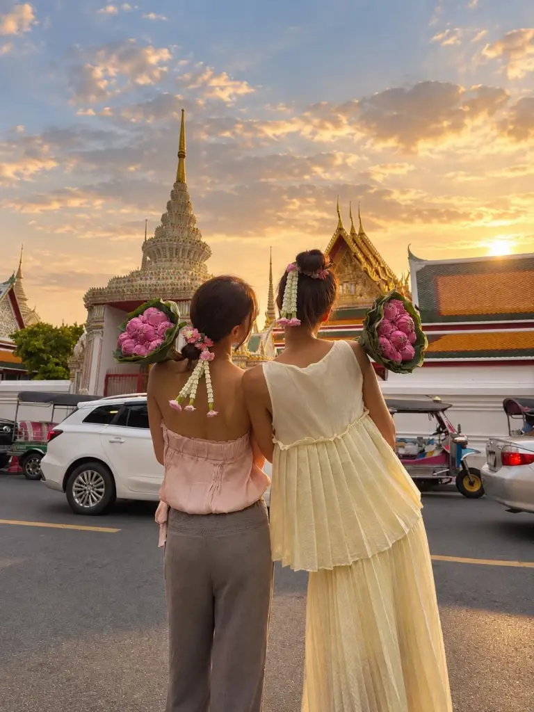 พวงมาลัยเกล้าผม  เทรนด์สุดชิค ซอฟต์พาวเวอร์ใหม่ย่านสะพานพุทธ