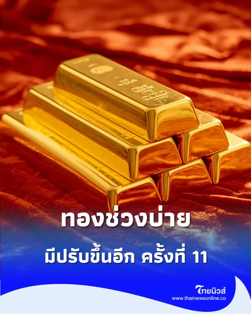 อัปเดตราคาทองช่วงบ่าย 9 ก.ย. 69 ราคาทองมีปรับขึ้นอีก ครั้งที่ 11