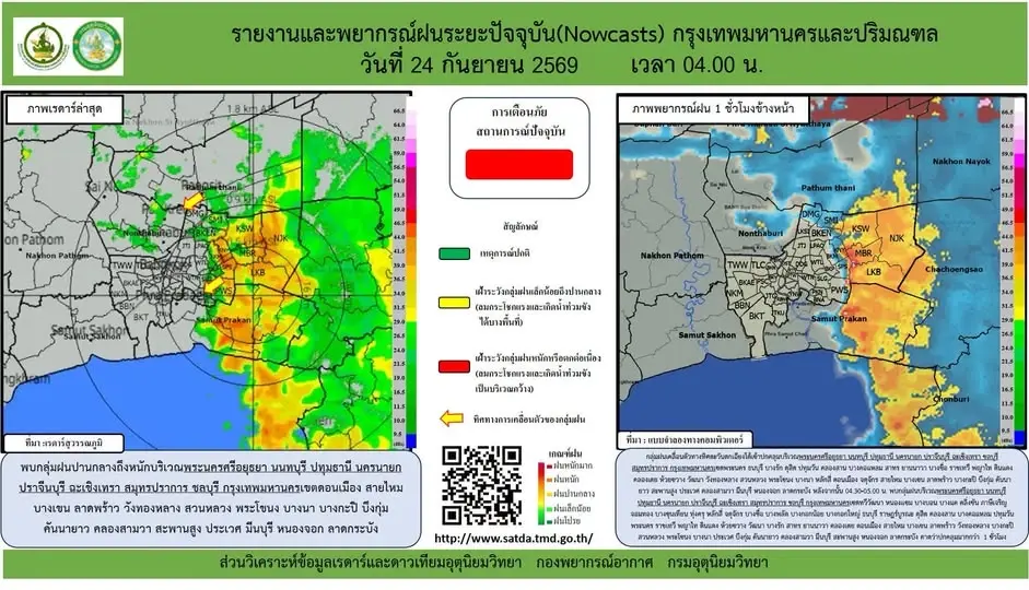 กรมอุตุนิยมวิทยา วันที่ 24 กันยายน 2569
