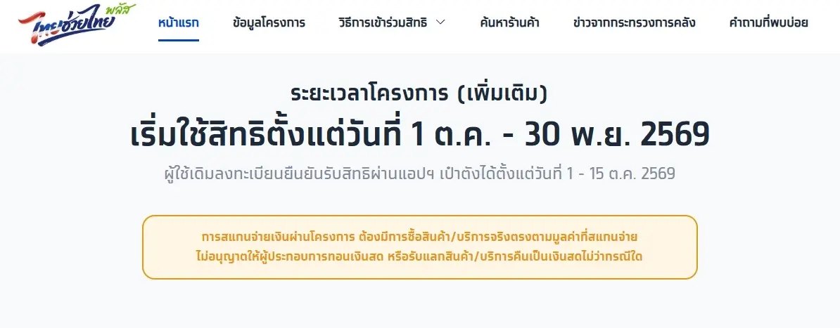 เช็ก ไทยช่วยไทยพลัส รอบเพิ่มเติม เปิดให้กดยืนยันสิทธิวันไหน 
