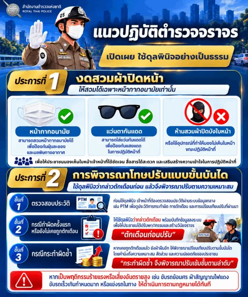 มีผลทันที คำสั่งใหม่ ถึงตร.จราจรทั่วประเทศ ให้ปรับแบบขั้นบันได