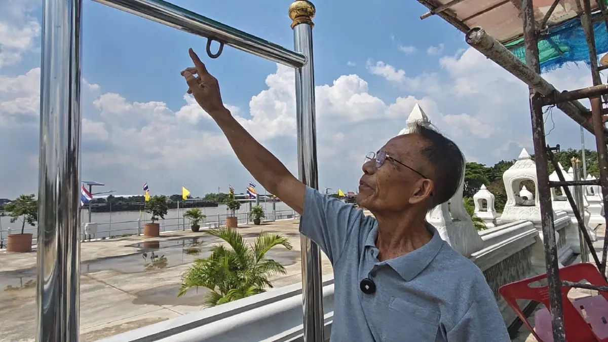 โจรใจบาปเลื่อยตัดหูระฆังวัดเทียนถวาย ปทุมธานี ฉกหนี 2 ใบ