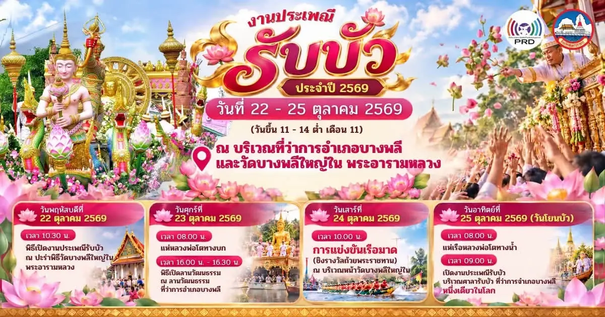 รวม เลขทะเบียนรถ-เลขเรือแห่หลวงพ่อโต ประเพณีรับบัว 2569